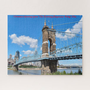 Puzzle Puente Roebling Ohio. Saludos de Navidad
