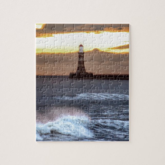 Puzzle Puente roker y amanecer del faro (Vertical)