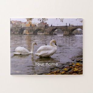 Puzzle Puente Swans y Charles en Praga
