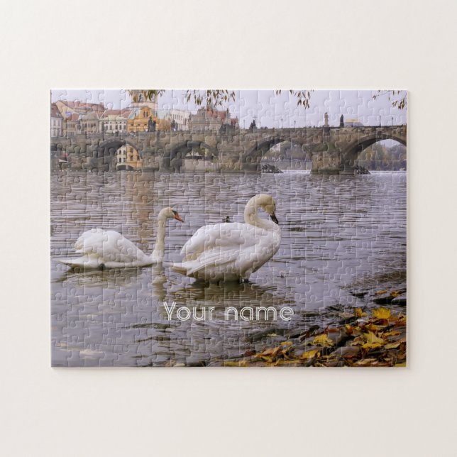 Puzzle Puente Swans y Charles en Praga (Horizontal)