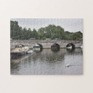 Puzzle Puente y barcos en el río Avon, Stratford Reino Un