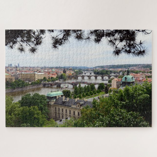 Puzzle Puentes de Praga y Vltava de Río/Checia (Horizontal)