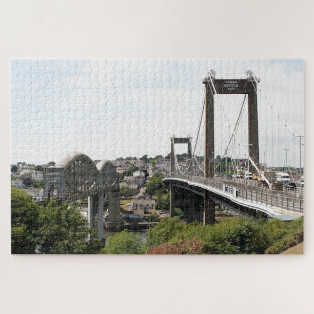 Puzzle Puentes Tamar, Saltash & Plymouth, Inglaterra (Horizontal)