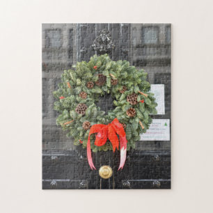 Puzzle Puerta con Navidades Wreath, Londres, Inglaterra R