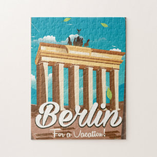 Puzzle Puerta de Brandeburgo, Berlín cartel de viaje de d