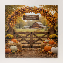 Puzzle Puerta de granja de otoño con arco