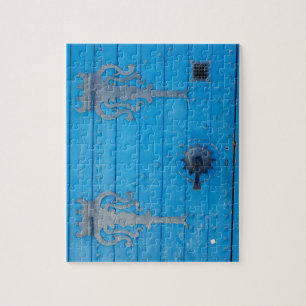 Puzzle Puerta tradicional de madera azul en TúnezFotograf
