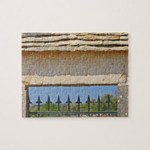 Puzzle Puerta y piedra clave tallada con Montrachet,