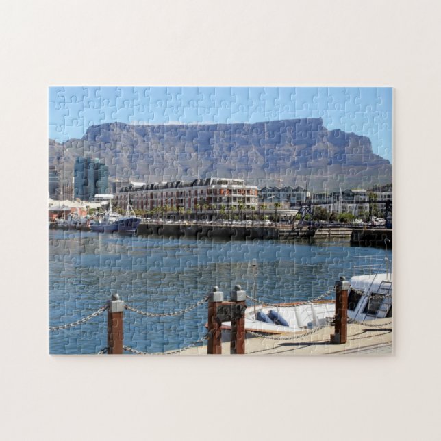 Puzzle Puerto de Cape Town y montaña de la tabla (Horizontal)
