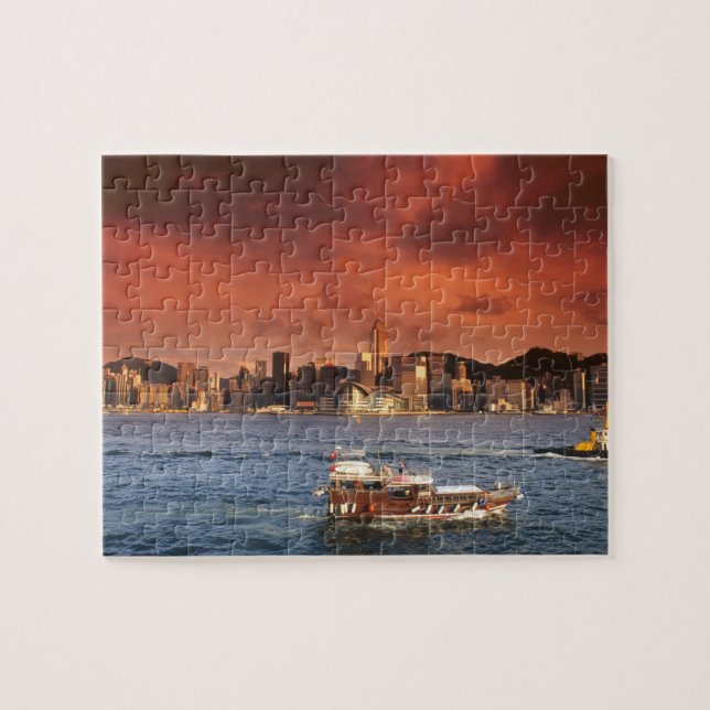 Puzzle Puerto de Hong Kong al atardecer (Horizontal)