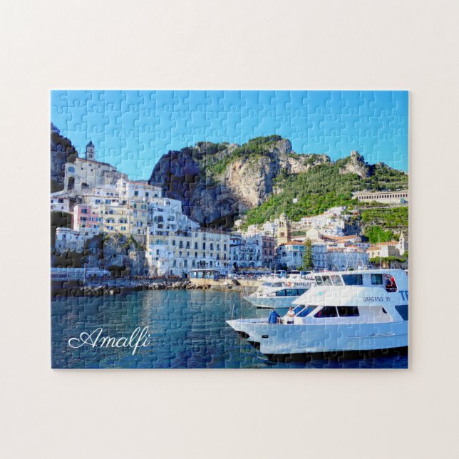 Puzzle Puerto de la ciudad de Amalfi, Costa Italiana pais (Horizontal)