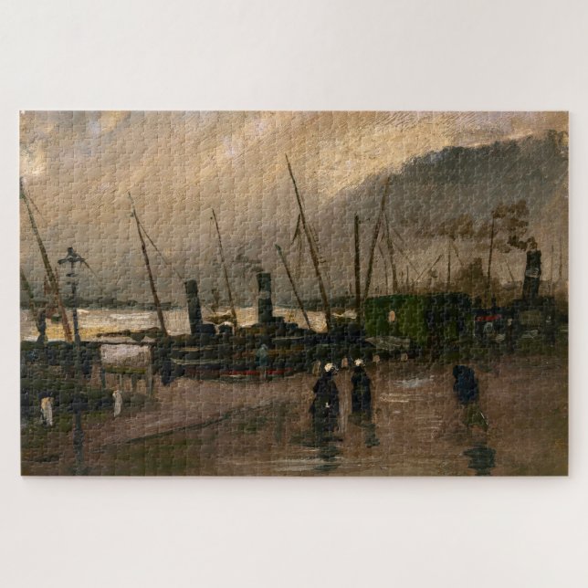 Puzzle Puerto de pescadores de Ámsterdam tormenta de Vinc (Horizontal)