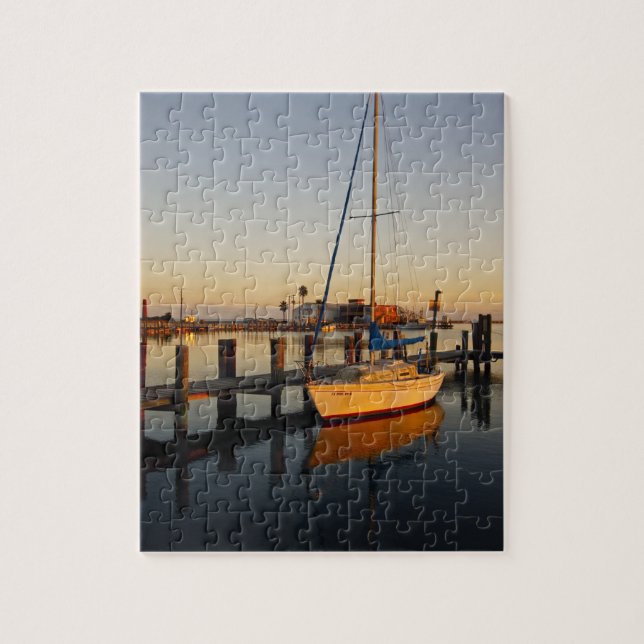 Puzzle puerto de Rockport, Texas al atardecer (Vertical)