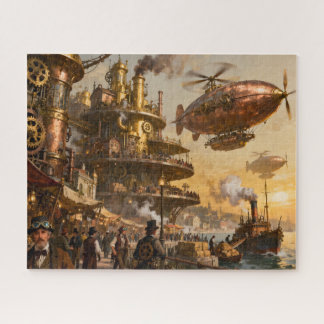 Puzzle Puerto ocupado en la ciudad steampunk