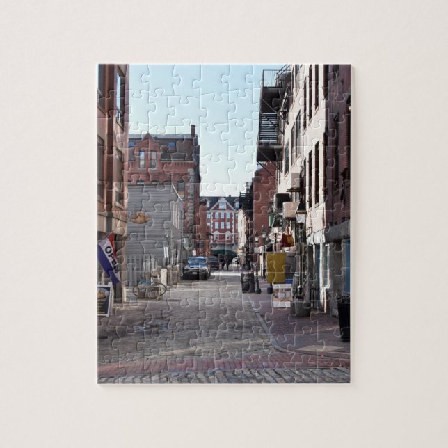 Puzzle Puerto Viejo Portland ME Maine Cobblestone Street (Vertical)