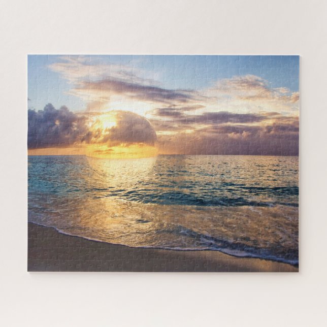 Puzzle Puesta de sol burbujeante en Islas Caimán (Horizontal)