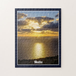 Puzzle Puesta de sol de Malta sobre la isla del Mar Medit