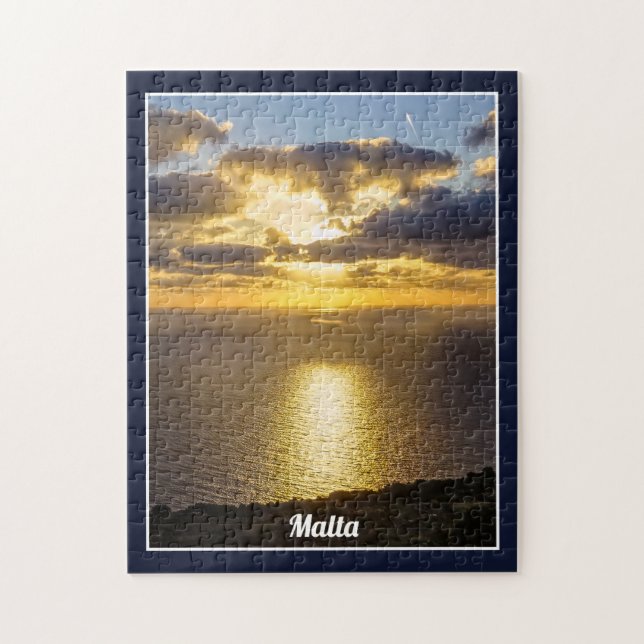 Puzzle Puesta de sol de Malta sobre la isla del Mar Medit (Vertical)