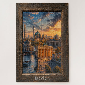 Puzzle Puesta de sol de monumentos y horizonte de Berlín,