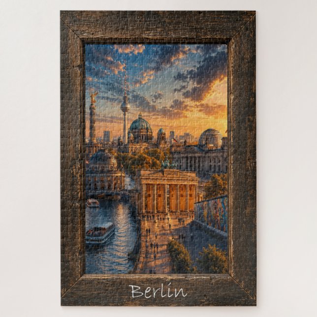 Puzzle Puesta de sol de monumentos y horizonte de Berlín, (Vertical)