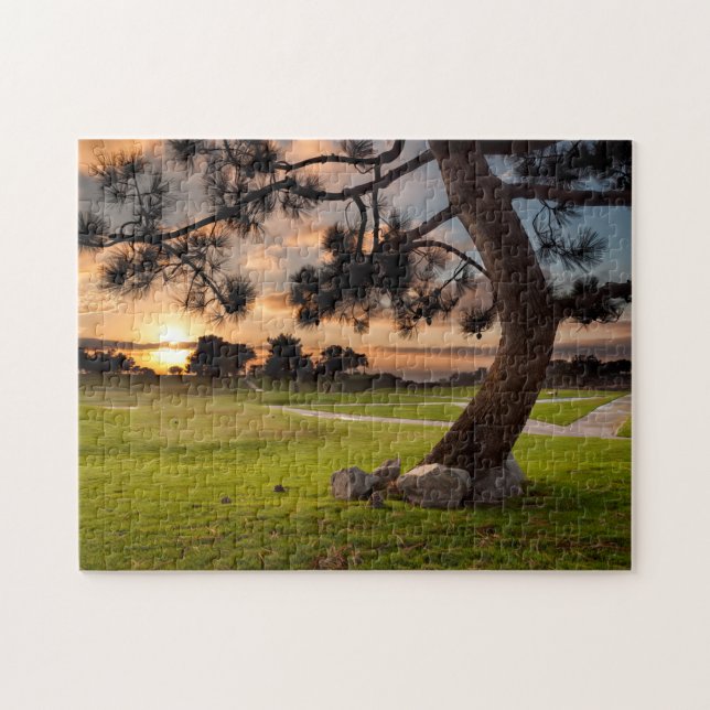 Puzzle Puesta de sol en campo de golf (Horizontal)