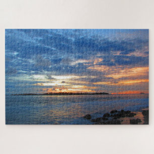 Puzzle puesta de sol en la nube de maldivas
