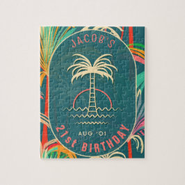 Puzzle Puesta de sol en la playa Birday Beach tropical pa