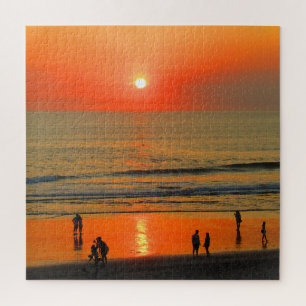 Puzzle puesta de sol en la playa de bali