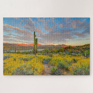 Puzzle Puesta de sol en paisaje desértico