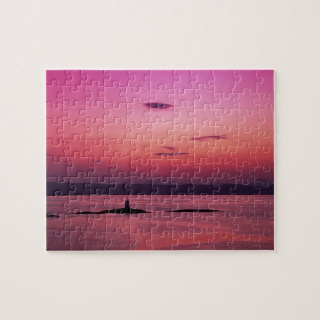 Puzzle Puesta de sol sobre la isla de Skye, desde Mallaig (Horizontal)