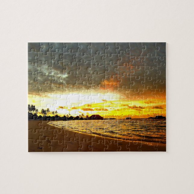Puzzle Puesta de sol sobre las Maldivas (Horizontal)
