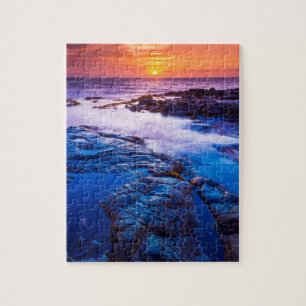 Puzzle Puesta de sol y charca de marea en Hawái