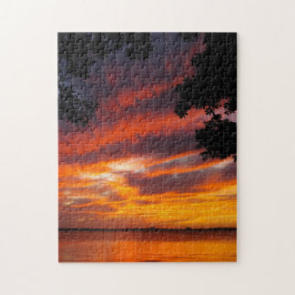 Puzzle Puesta del sol ardiente
