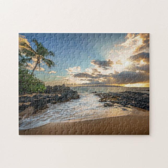 Puzzle Puesta del sol de la ensenada de la playa de (Horizontal)