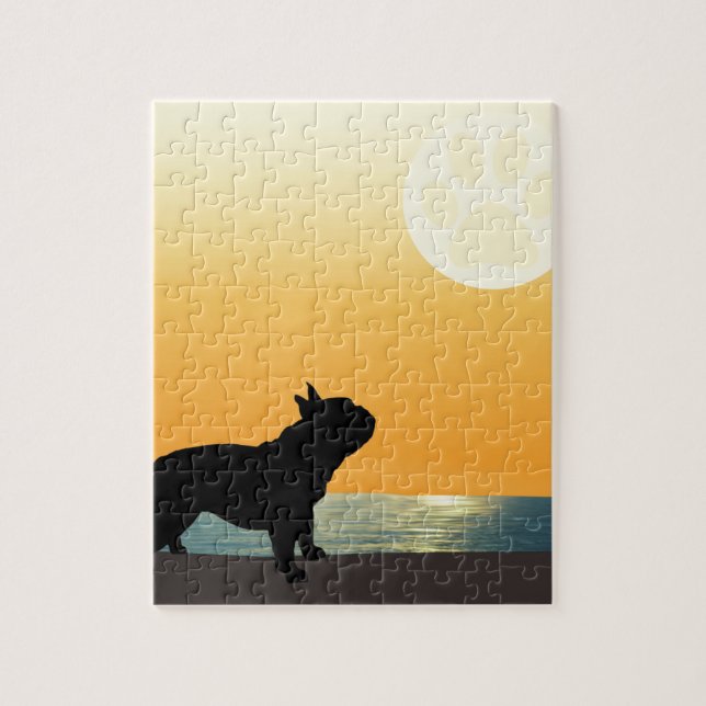 Puzzle Puesta del sol de Surfside del bulldog francés (Vertical)