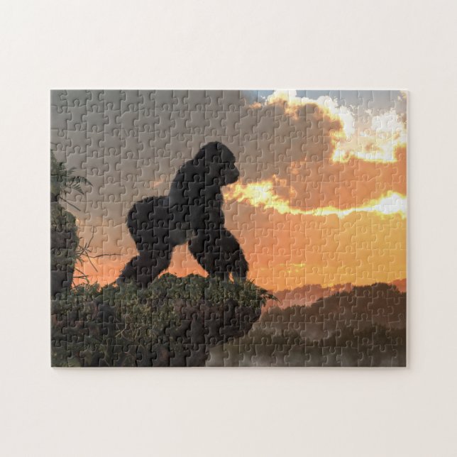 Puzzle Puesta del sol del gorila (Horizontal)