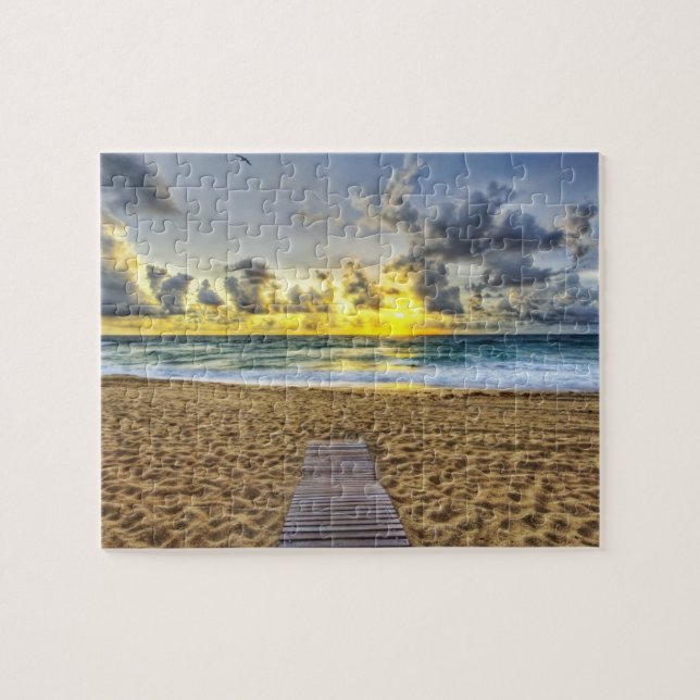 Puzzle Puesta del sol del Rompecabezas-Océano del juego (Horizontal)