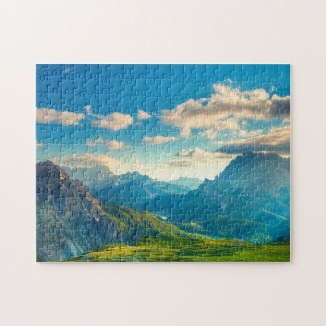 Puzzle Puesta del sol en las montañas (Horizontal)