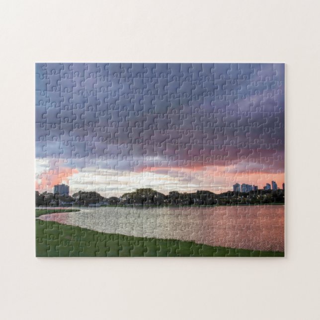 Puzzle Puesta del sol sobre el parque (Horizontal)