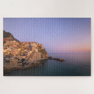 Puzzle Puesta del sol sobre el pueblo de Manarola en