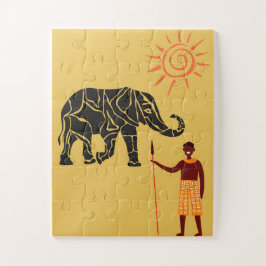 Puzzle Puesta en marcha del sol en África