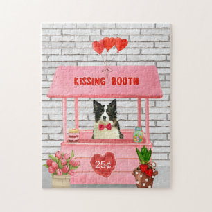 Puzzle Puesto de besos de perro Border Collie Día de San 