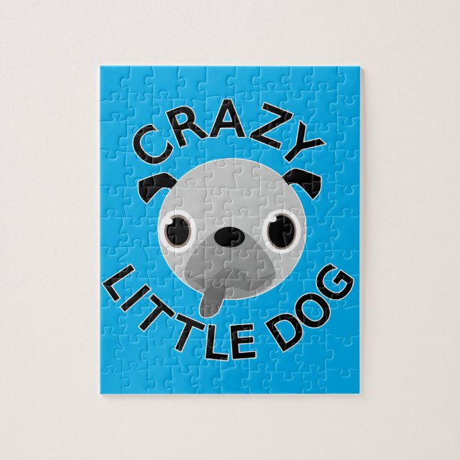 Puzzle Pug Crazy Little Dog En Azul (Vertical)
