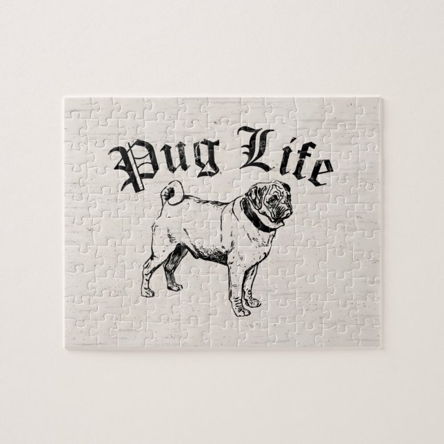 Puzzle Pug Life Funny Dog Gangster (Horizontal)