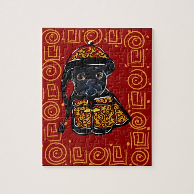 Puzzle Pug Negro (Vertical)