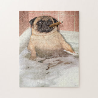 Puzzle Pug Tomando Baño De Burbujas