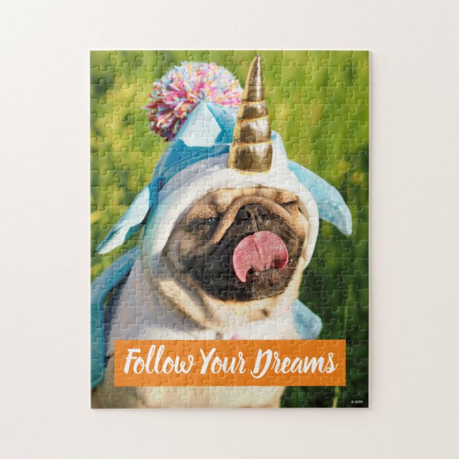 Puzzle Pug unicornio (Vertical)