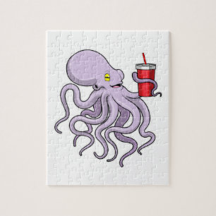 Puzzle Pulpo con taza para beber
