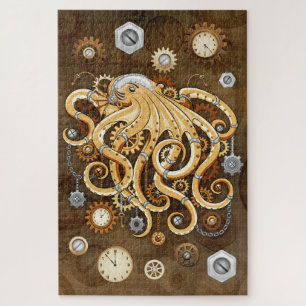 Puzzle Pulpo Steampunk Retro Fantasía Mecánica