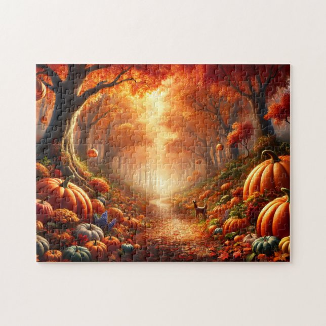 Puzzle Pumpkin Path Autumn Forest (Horizontal)